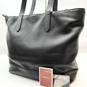 1円〜【美品】定価10万円 コーチ COACH トートバッグ ビジネスバッグ ブリーフケース A4 2way レザー メンズ レディース ブラック黒