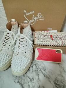 【ジャンク】クリスチャンルブタン iphone10ケース　スニーカーサイズ41　長財布　3点セット　Christian Louboutin