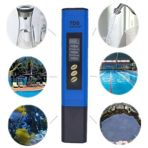 【新品】 TDSメーター 0～9990ppm 温度計 水質計 水質管理 不純物濃度計（青）Blue ブルー