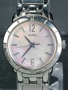 SEIKO セイコー ALBA アルバ 1N01-0EN0 アナログ クォーツ 腕時計 シェル文字盤 スモールサイズ メタルベルト ステンレス 新品電池交換済み
