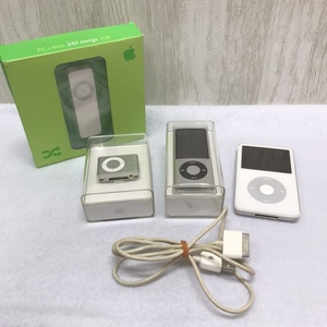 ★1円スタート ジャンク品 iPod nano 16GB iPod shuffle 第1世代 第2世代 iPod classic 30GB 4点まとめ 中古品 保管品 現状品