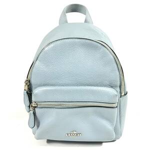 【コーチ】本物 COACH リュックサック F38263 バックパック 水色系 ミニチャーリー リュック 本革 レザー 女性用 レディース