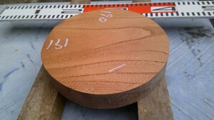 17-92　老木欅（ケヤキ）赤身の乾燥丸材（６寸）・・丸盆・菓子器・皿・ロクロ・挽きもの
