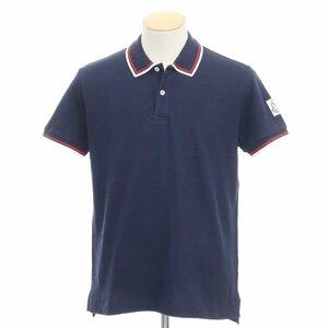 【中古】モンクレールガムブルー MONCLER GAMME BLUE コットン 半袖ポロシャツ ネイビー【サイズS】