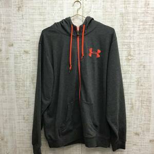 A180◇UNDER ARMOUR｜アンダーアーマー　パーカー　ダークグレー×レッド　サイズXL