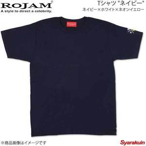 ROJAM ロジャム Tシャツ ネイビー ユニセックスモデル/レディースモデル ネイビー×ホワイト×ネオンイエロー サイズ：M 70-T202-3M