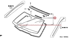 【ホンダ純正パーツ】ACCORD 4D ABA-CL7 EURO R ラバーセット フロント ウィンドシールド DAM 希少在庫 未使用品