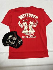 Betty Boop x BRAVE-MAN ベティ ブレイブマン コラボ キャップTシャツ Lサイズ 2点セット