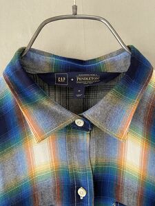 947 GAP+PENDLETON ペンドルトン ギャップ 薄手 レーヨン やわらか シャツ サイズ M 実寸参照