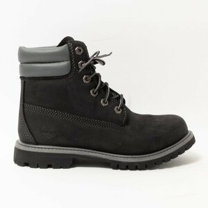 【1円スタート】Timberland ティンバーランド レースアップブーツ 革靴 レディース 22.5cm ブラック 黒 グレー ウォータープルーフ