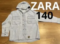 ZARA キッズ140 薄手 長袖 デニム風 フード パーカー