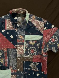 【傑作】極美品 RRL LIMITED EDITION PATCHWORK SHIRT ダブルアールエル 限定 リミテッド パッチワーク シャツ ラルフローレン L