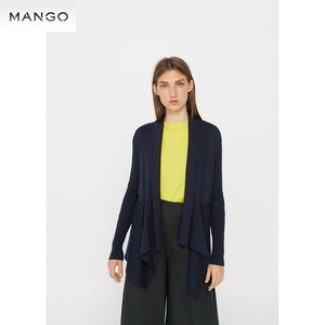 新品！　MANGO　(マンゴ)　アシンメトリー ロング カーディガン 　（ネイビー）