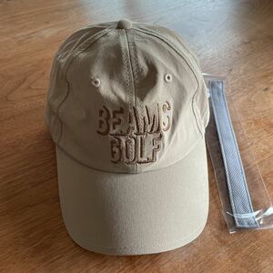 新品 ベージュ ビームス ゴルフ BEAMS GOLF シーズン ワッシャー ストレッチ キャップ 帽子 CAP 帽子 ストレッチ ハット 汗止め BGロゴ 15