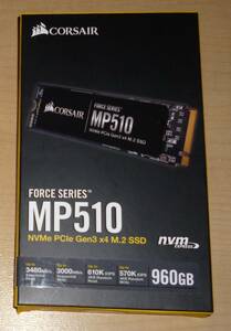 中古 SSD Corsair Force Series MP510 CSSD-F960GBMP510 M.2 TLC 960GB PCIe Gen3 x4 NVMe1.3 Read:3,480MB/s Write:3,000MB/s コルセア