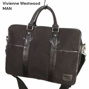 Vivienne Westwood MAN ヴィヴィアンウエストウッド マン 2way ショルダー ブリーフケース バッグ Sz.F　メンズ 黒　I4G00049_3#U