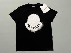 新品 モンクレール MONCLER 最高級　Tシャツ　スノー　ビックロゴ　黒 マーク 　XS　モンクレールジャパンタグ付き正規品