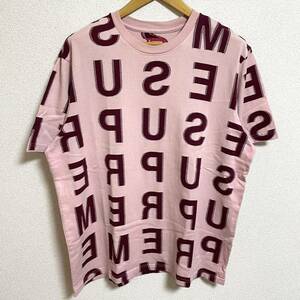 Supreme Intarsia S/S Top Tee Pink L 21ss 2021年 ピンク インターシャ トップ 全身ロゴ デカロゴ