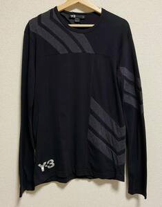 美品 Y-3 adidas ワイスリー アディダス ロン Tシャツ サイズM 黒 長袖