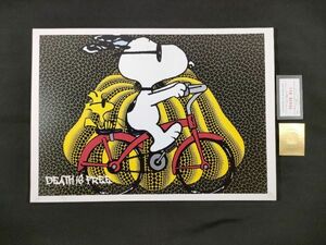 世界限定100枚 DEATH NYC B39 アートポスター SNOOPY スヌーピー PEANUTS 草間彌生 かぼちゃ サイクリング 現代アート