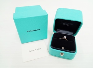 下松)【美品】TIFFANY＆Co. ティファニー PT950 0.23CT 1P ダイヤ付き リング 69962378 8.5号 （約3.7）g ◆N2402002 MB01A