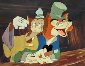 ディズニー ピノキオ ギデオン　ファウルフェロー原画 セル画 限定 レア Disney 入手困難