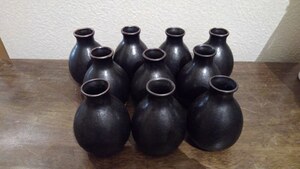 ●おしゃれな黒とっくり　 10個セット　 徳利　陶器　酒器　日本酒　熱燗