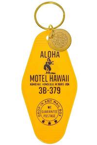 モーテル ハワイ キーホルダー イエロー プラスチック製 フラガール柄 MOTLE HAWAII ホノルル モーテル ホテル キーホルダー
