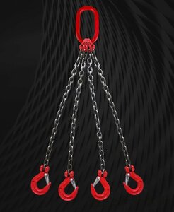実用☆ 4本吊り チェーンスリング スリングチェーン 実用チェンブロック スリングフックタイプ チェーンフック 吊り具 1.5m 4000kg 4t