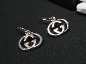 1円 ■美品■ GUCCI グッチ インターロッキングG SV925 ピアス アクセサリー レディース メンズ シルバー系 AW6151