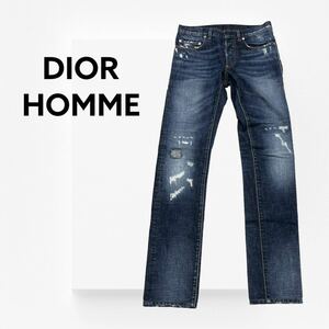 DIOR HOMME ディオールオム 14AW デストロイ ユーズド加工 ジーンズ デニムパンツ メンズ 433D005TX113