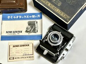 国産蛇腹カメラ　昭和光学　セミ・レオタックス-R型 6x4.5cm判　Semi Leotax R 