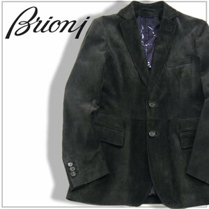 新品 Brioni ブリオーニ 定価52万円 【イタリア製 牛革】 スエード レザー ジャケット 48 秋冬 ★272498 ブラック 黒