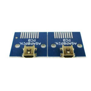 【送料無料】2×2㎝　2枚　MicroUSB-MINIコネクタ付　基板 DIY 試験用回路