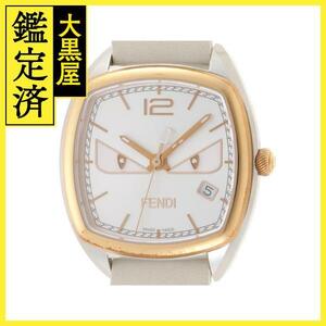 FENDI フェンディ レディース時計 バグス モンスター クオーツ GP/SS/革 シルバー文字盤 22000M【434】