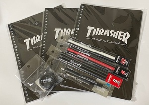 THRASHER スラッシャー 文具セット ルーズリーフノート 3冊 + 鉛筆 9本 ＋ ボールペン ＋ 鉛筆削り 展示品