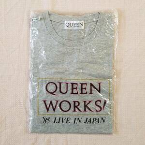 魅惑のバンドT特集! 80sデッド未開封『QUEEN(クイーン) / THE WORKS! in JAPAN』ツアーTシャツ 1985年コピーライト グレー サイズ不明