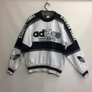 90s adidas アディダス スウェット THREE STRIPES トレフォイル デサント 日本製 L-Oサイズ