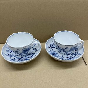 121752◎Meissen マイセン カップ＆ソーサー ブルーオニオン ペア 2客 洋食器