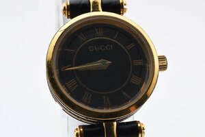 稼働品 グッチ ラウンド ゴールド クォーツ レディース 腕時計 GUCCI