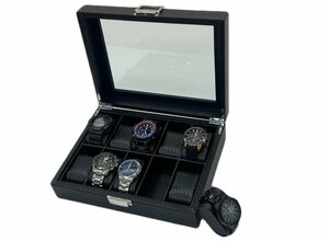 三方良し　腕時計ケース 10本 ブラック色 窓付き 腕時計収納ボックス 高級 時計 コレクションケース 男女兼用 腕時計コレクションケース