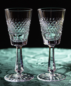 1978年 アイルランド GALWAY カッティング ゴブレット リキュール ワイングラス 2個セット 酒 ビンテージ バーグラス