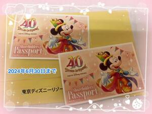 送料無料☆東京ディズニーリゾート株主優待パスポート 2枚分のお値段です。6月30日まで