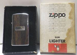 77年’SLIM ZIPPO "ウッディシート"未使用　BOX　超希少