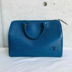 yt1011【80】//LOUIS VUITTON★ルイヴィトン　エピ　スピーディ25　ブルー　ミニボストン　ハンドバッグ