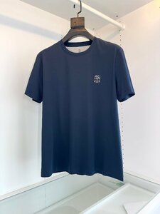 ブルネロクチネリ　BRUNELLO CUCINELLI メンズ　Tシャツ　刺繍ロゴ　背中文字　シンプル　半袖　M-3XL　サイズ選択可能