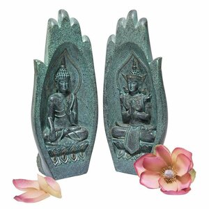 仏像の合掌の手　ムードラ印手の彫刻東洋彫刻仏教仏像装飾品オブジェエスニック小物飾り仏陀ハンドインテリア置物アクセントチベット仏教