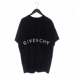 ジバンシィ GIVENCHY 21AW Tシャツ カットソー 半袖 クルーネック 4G ロゴ 刺繍 M 黒 ブラック /XZ ■GY18 メンズ