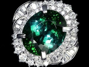 GG11146SS【1円～】新品【RK宝石】≪Tourmaline≫ 極上グリーントルマリン 大粒4.55ct!! 極上ダイヤモンド 0.7ct Pt900 高級リング ダイヤ