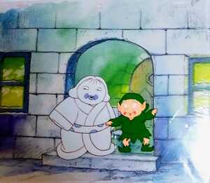 ぞくぞく村のおばけたち（セル画）雪女のユキミダイフクと小鬼のゴブリン・合致からのコピー背景付き